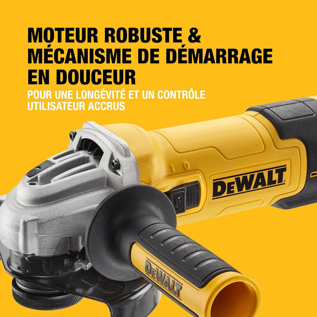 Meuleuse d'angle filaire 125mm à vitesse variable, 1500W avec interrupteur anti-redémarrage - Kit de surfaçage, DWE4257KT-QS