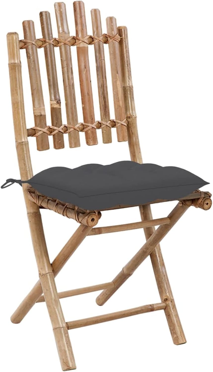 Chenshu Chaise Jardin Exterieur Chaise Exterieur Chaise de Jardin Chaises de Table de Jardin Chaises Pliables de Jardin 2 pcs avec Coussins Bambou LL