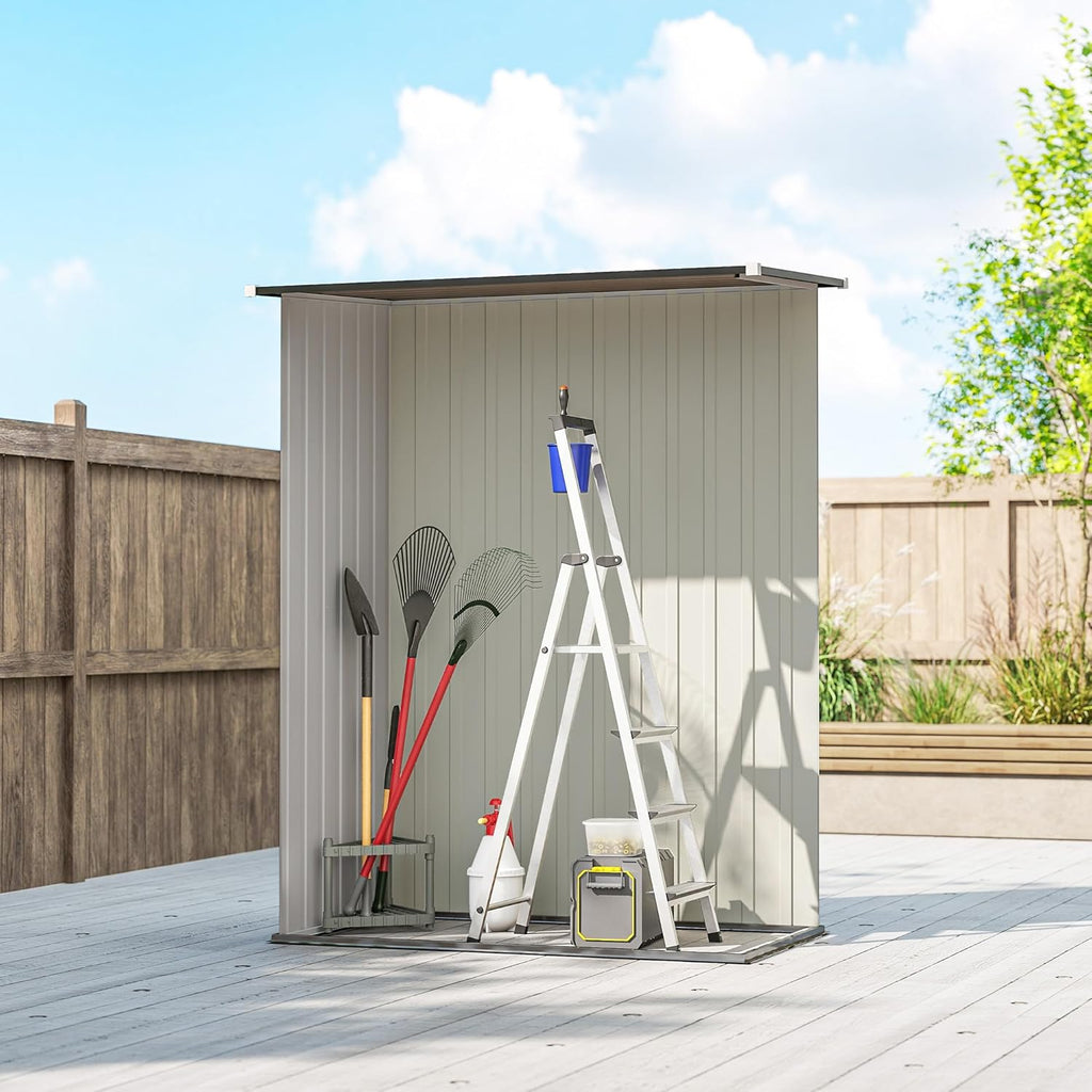 Outsunny Abri de Jardin 1 m² - abri à Outils - cabanon Porte verrouillable - dim. 142L x 84 x 189H cm - Acier galvanisé Marron