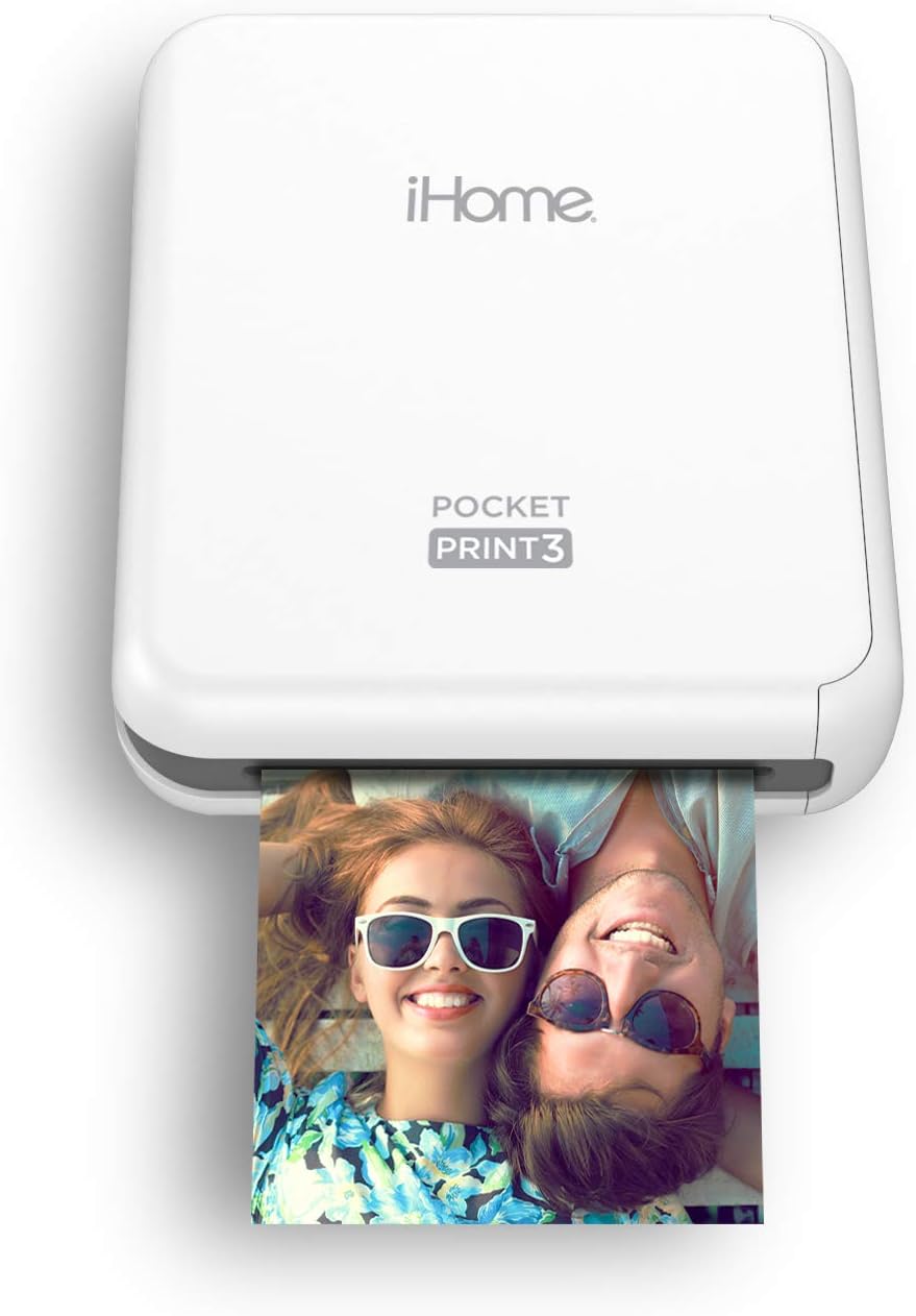 iHome PocketPrint3 Imprimante photo mobile Carrée 7,6 x 7,6 cm Blanc