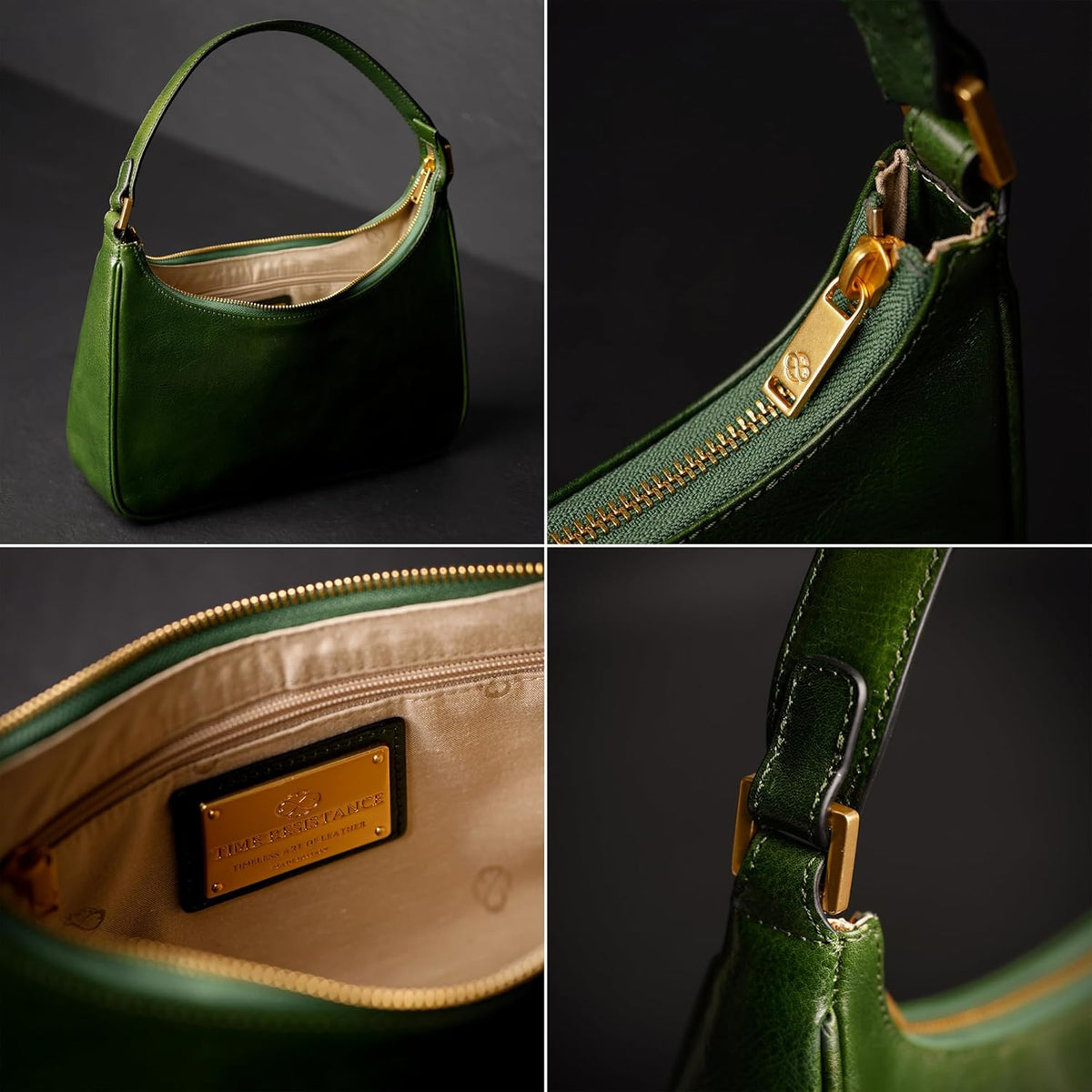 Time Resistance Sac à Main en Cuir - Sac à Main en Cuir Pleine Fleur pour Femme - Sac à Bandoulière