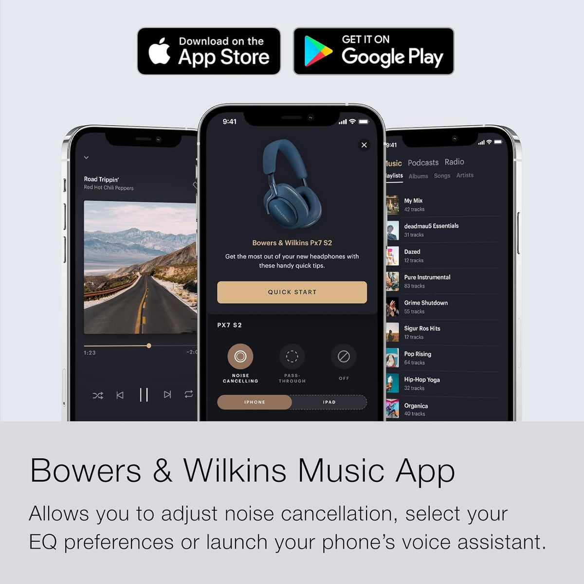 Bowers & Wilkins Px7 S2 Casque Supra-auriculaire sans Fil avec Bluetooth 5.0 et Charge Rapide, 30 Heures de Lecture et Microphone intégré - Bleu