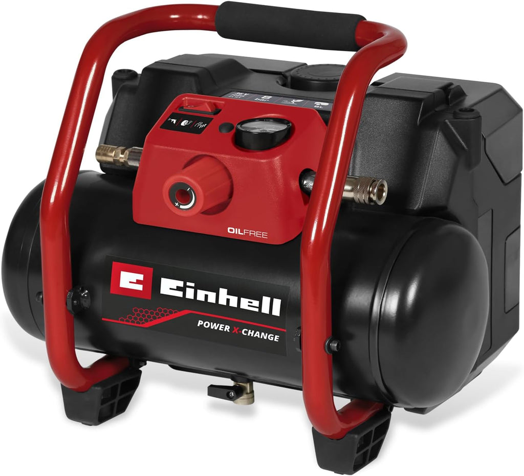 Einhell Compresseur sans fil TE-AC 36/150 Li OF-Solo Power X-Change (36 V, 8 bar max, cuve de 6 L, capacité de pompage de 150 L/minute) Livré sans batterie ni chargeur