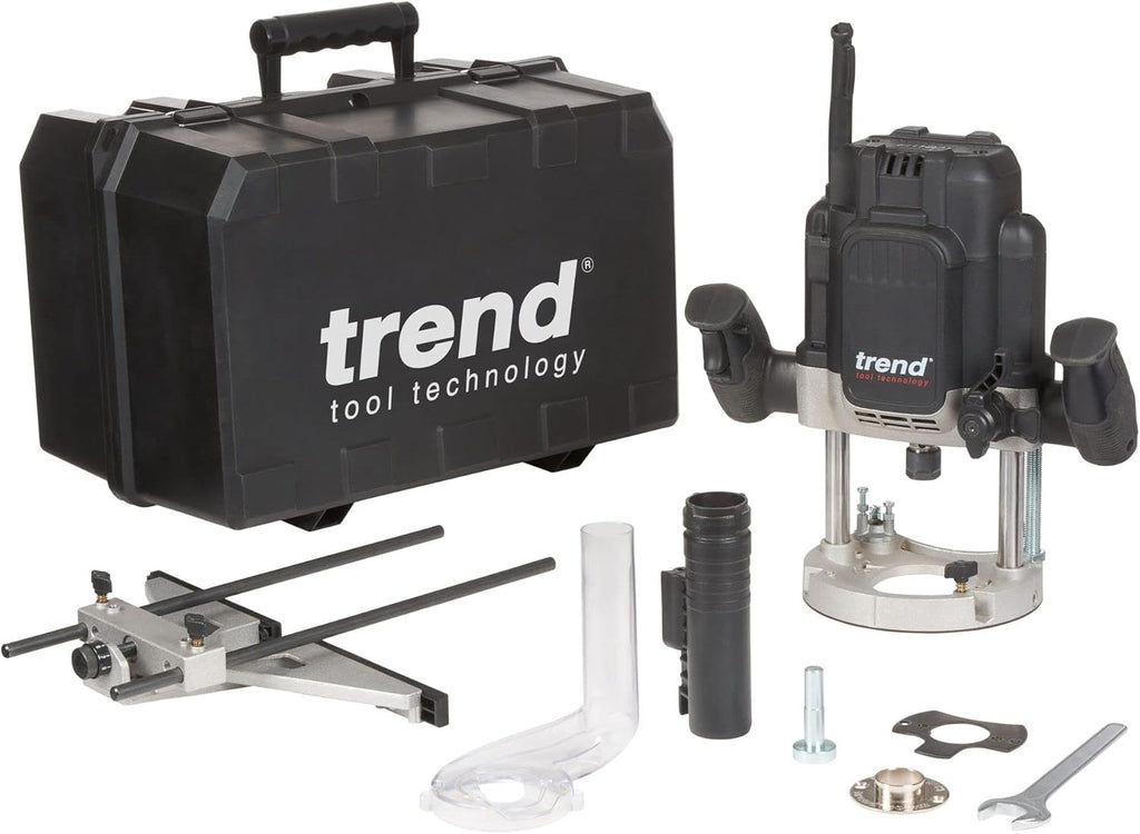 Trend T12 Défonceuse Plongeante, 2300W, 12mm, 230V, Profondeur 80mm, Montage Serrures et Joints, T12EK/EURO