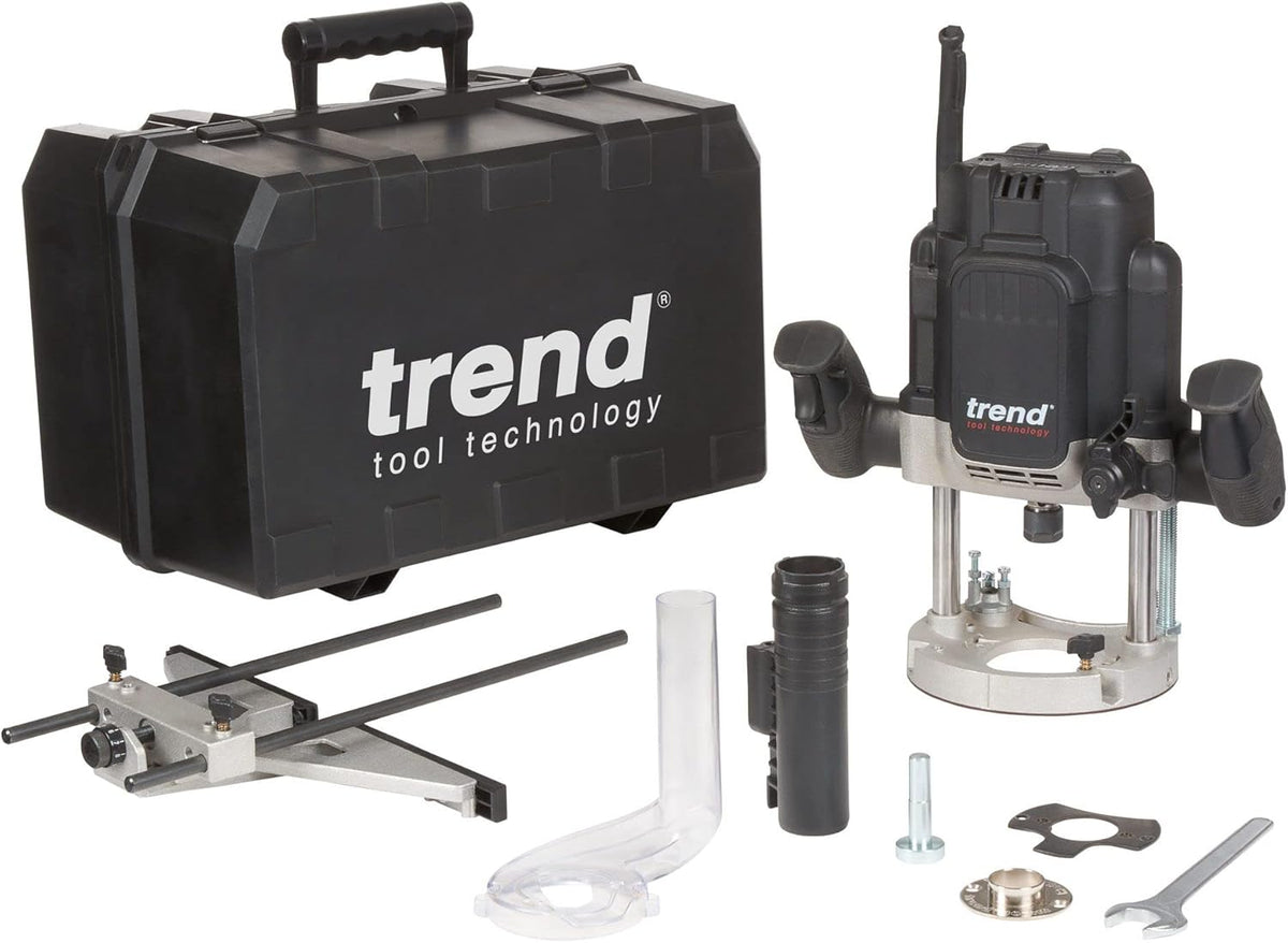 Trend T12 Défonceuse Plongeante, 2300W, 12mm, 230V, Profondeur 80mm, Montage Serrures et Joints, T12EK/EURO