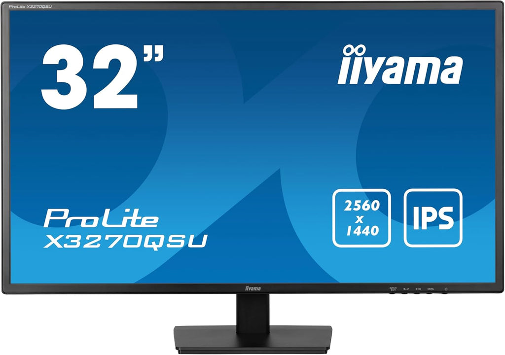 Iiyama Ecran 31,5 Noir 3ms Dalle IPS 2560x1440 100Hz 250 CD/m² 2xHDMI 1xDisplayPort 3xUSB HUB (3.2) HPs VESA 100x100 X3270QSU-B1