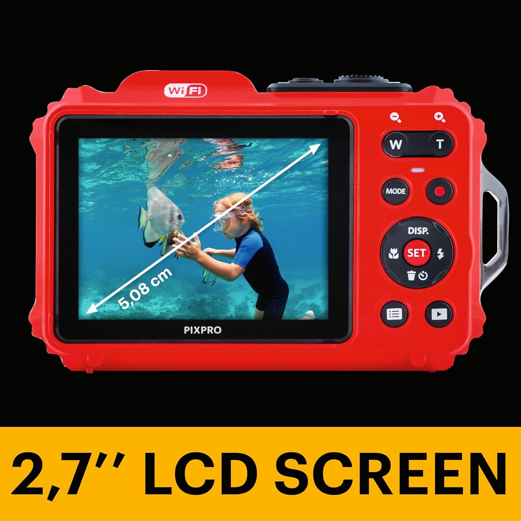 KODAK Pixpro WPZ2 - Appareil Photo Numérique Compact 16M Pixels, étanche à 15m, Anti-Choc, Video 720p, Ecran LCD 2,7 - Batterie Li-ion, Rouge