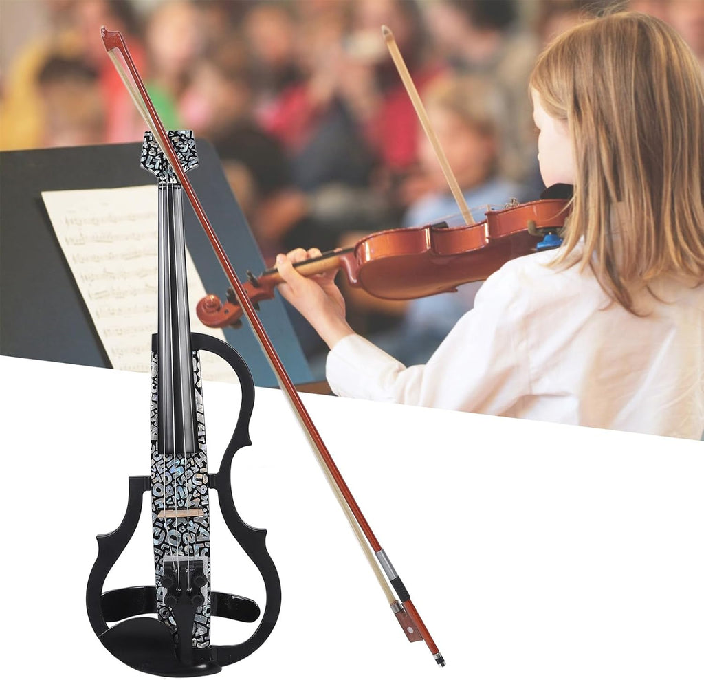 Eujgoov Violon électrique en Fibre de Carbone Vidule Silencieuse Professionnelle avec Ramassage