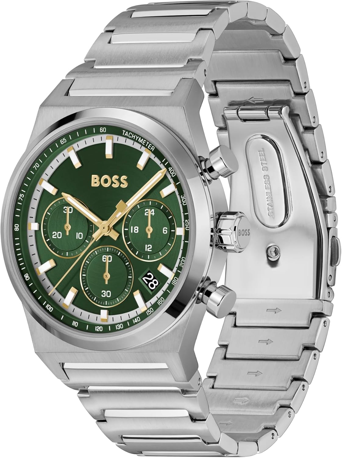 BOSS Montre Chronographe à Quartz pour Homme Collection Candor Chrono - Disponible avec Bracelet en Acier Inoxydable, en Cuir, ou en Silicone