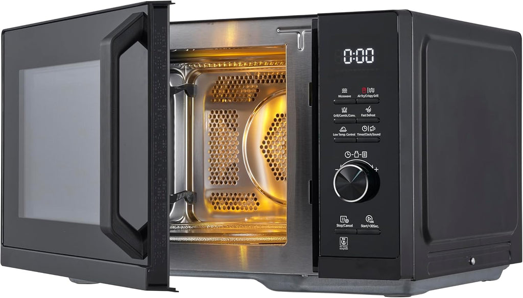 Sharp RCA271TB Micro-ondes Airfry 5 en 1 900 W, gril 1000 W, air chaud et fonction AirFry, convection 2100 W, 27 l, 28 autom.pr., poids et décongélation programmée, noir