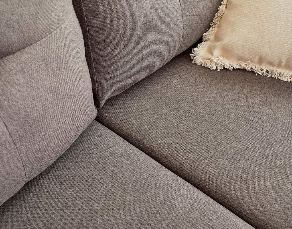 BestMobilier - Canapé d'angle Convertible avec Coffre Réversible Tulipe en Tissu - Canapé Lit - Sofa Gris 4 Places - Angle Droit - ou Gauche - Salon