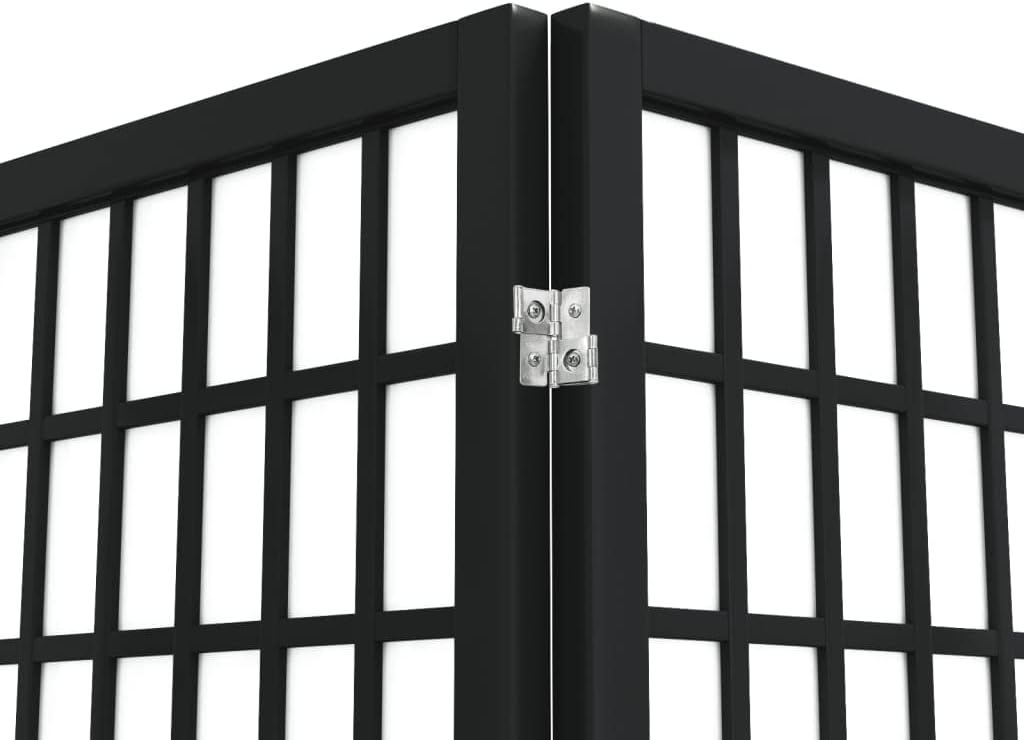 Ecran d'Intimité Paravent Séparateur de Pièces Cloison de Séparation pour Chambre à Coucher Maison Intérieur, 4 Panneaux 160x170 cm Noir