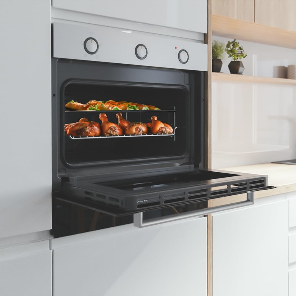 Cecotec Four Encastrable 45 cm Bolero Hexa C134500 Inox A. 2600W, Capacité de 56L, Faible Consommation, 4 Fonctions, Minuterie, Nettoyage à la Vapeur, Cuisson à la Vapeur