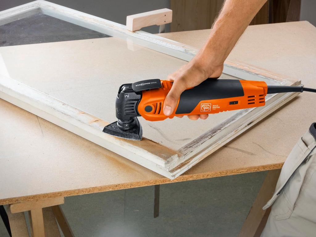 FEIN Multimaster MM 700 Max Top,MultiTool puissant rapide avec plus de 60 accessoires, Motor FEIN 450 W, système anti-vibration, Porte-outil StarlockPlus, Changement d’accessoire QuickIN