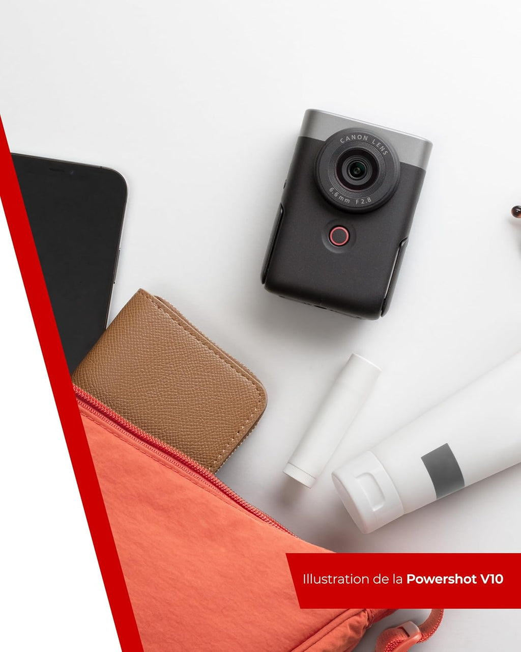 Canon PowerShot V10 Vlogging Starter Kit – Conçu pour Les Vloggers d’entrée de Gamme, cet Appareil Photo vlogging 4K Tout-en-Un Qui se Glisse Facilement dans la Poche, Argent