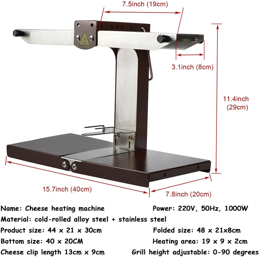Appareil à raclette professionnel 1000 W, presse à panini électrique double plaque à chaleur uniforme et préchauffage rapide, en acier inoxydable, idéal pour restaurants