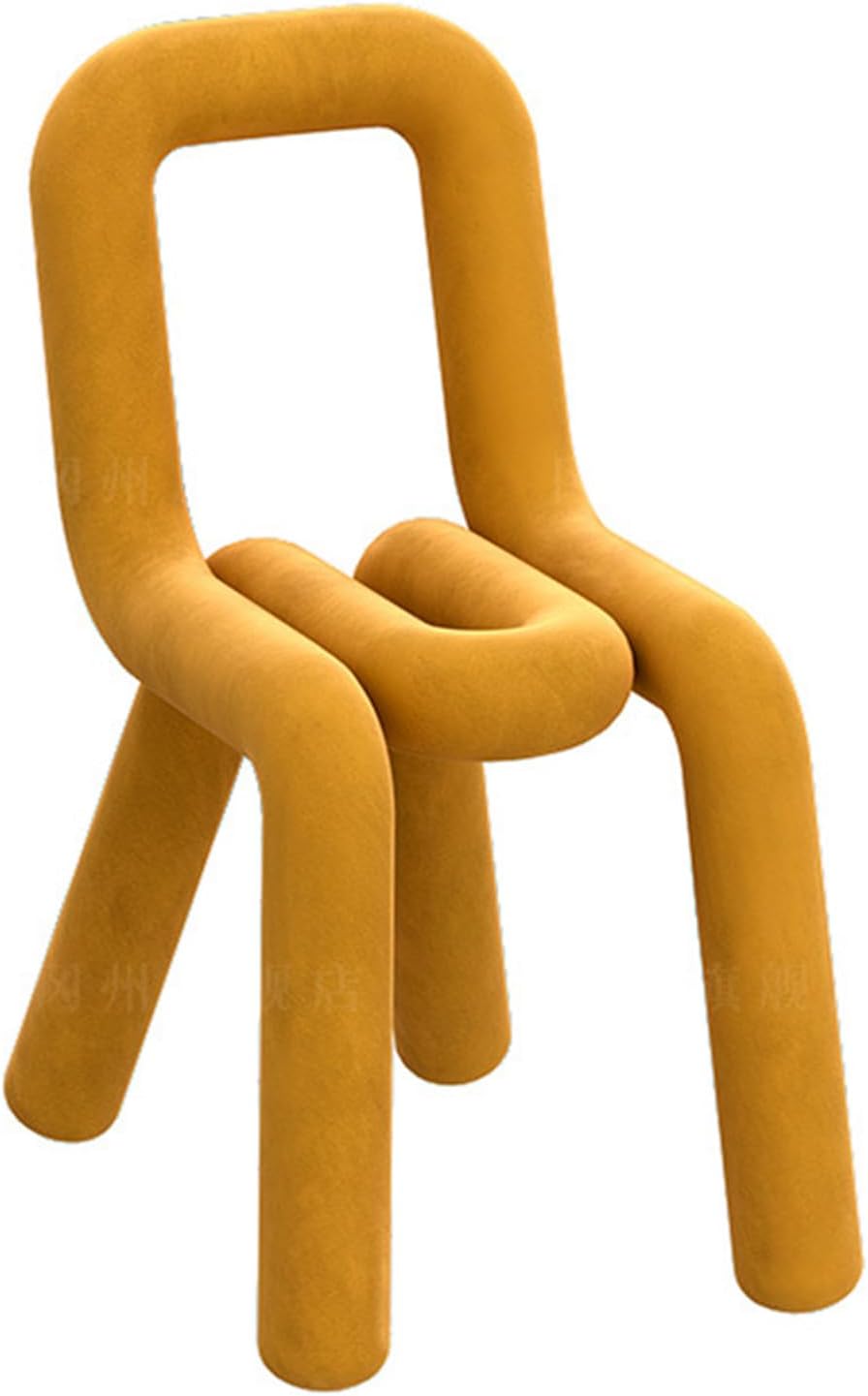 Tabouret de coiffeuse pour coiffeuse, chaise de maquillage avec siège en velours jaune, chaise confortable pour chambre à coucher pour adultes et salon, repose-pieds 46 x 76 cm