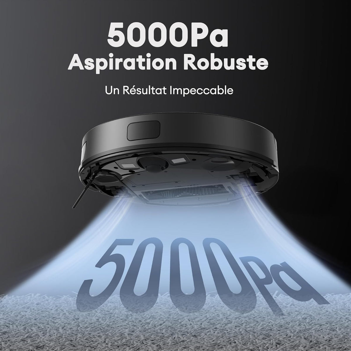 Ultenic D10 - Aspirateur Robot 5000Pa - Robot Aspirateur 150min d‘Autonomie - Connecté Alexa/APP/IFTTT - Ultra Mince Silencieux