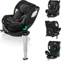 LIONELO Braam siege auto de 0 à 36 kg, jambe de force et Isofix ou ceintures de sécurité de voiture, rotation à 360 degrés face à la route ou dos à la route (Carbone Noir, BRAAM)