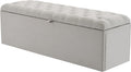 WEALTHOUSE Banc de rangement rembourré pour chambre à coucher - Meuble de rangement - Banc de rangement - Tabouret - Meuble moderne - Solution de rangement - Banc de lit - Coffre de rangement lin
