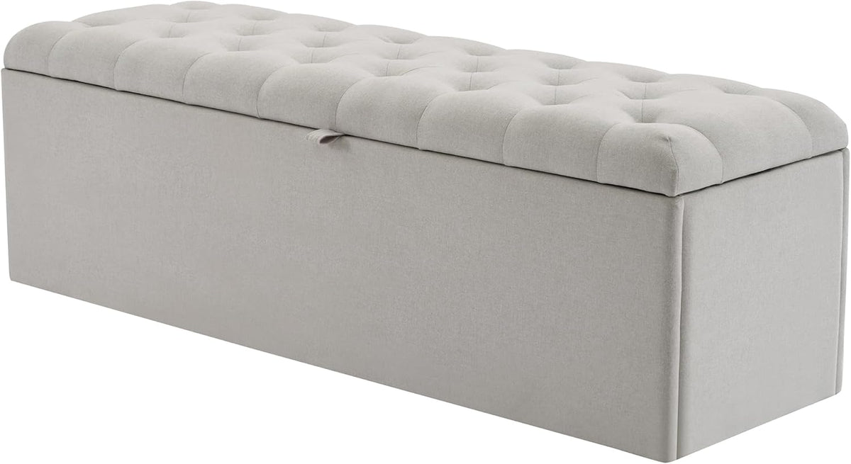 WEALTHOUSE Banc de rangement rembourré pour chambre à coucher - Meuble de rangement - Banc de rangement - Tabouret - Meuble moderne - Solution de rangement - Banc de lit - Coffre de rangement lin