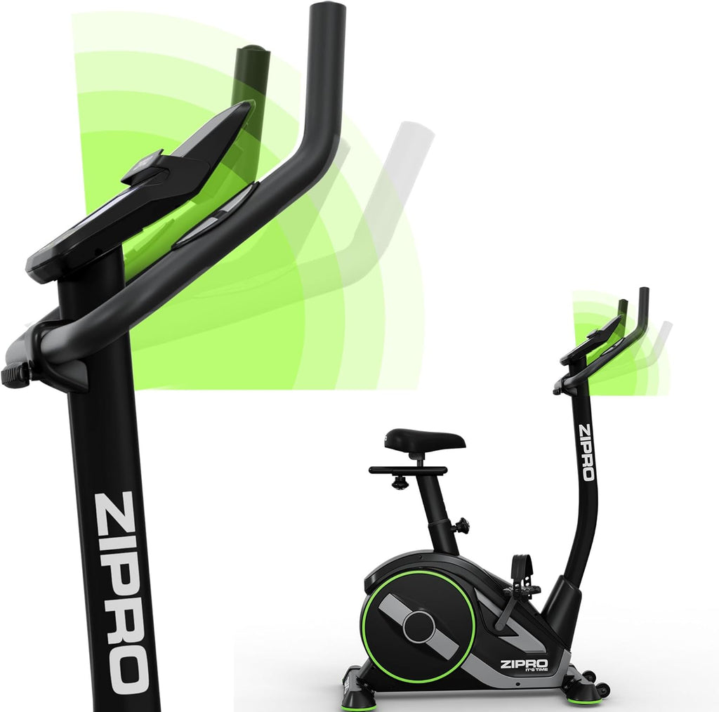 ZIPRO RAVE Vélo d'Appartement - 32 Niveaux de Résistance, Capteur de Fréquence Cardiaque, 11 Programmes d'Entraînement, Siège et Guidon Réglables, Connectivité Bluetooth, Idéal pour Cardio et Fitness