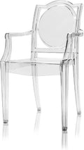 La16 Chaise FANTÔME Transparente avec ACCOUDOIRS en Polycarbonate - Lot de 4 fauteuils - Neutre