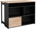 Vicco Table de Bar Dominic, Chêne de Force doré/Anthracite, 116 x 37 cm 4X Compartiments Ouverts et 1x Porte