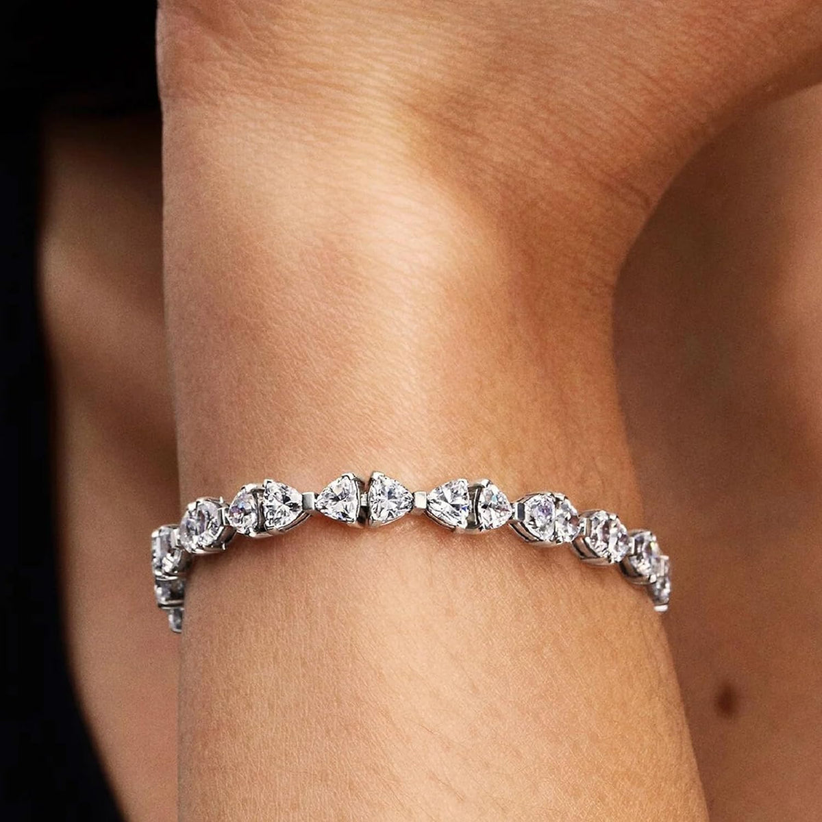 PANDORA Timeless 594262C01-16 Bracelet chaîne en argent sterling avec zircone Taille : 16 cm