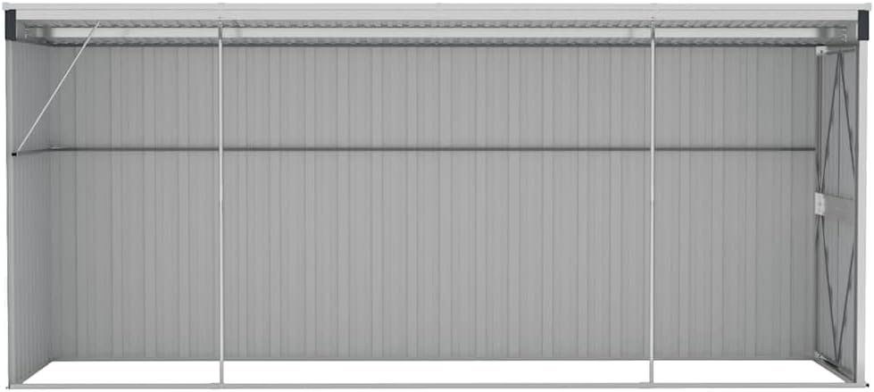 vidaXL Abri de Jardin Mural Abri de Rangement d'Outils Rangement d'Equipement de Jardin Extérieur Cour Anthracite 118x382x178 cm Acier