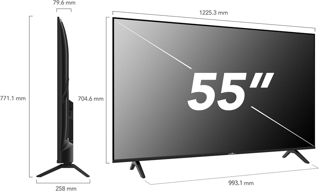 Smart Tech TV LED 4K UHD 55' (139 cm) Smart TV Web OS-55UW02K- Molotov, Netflix, Prime Video, Disney+ - 3xHDMI - 2xUSB - MEMC- Dolby Audio