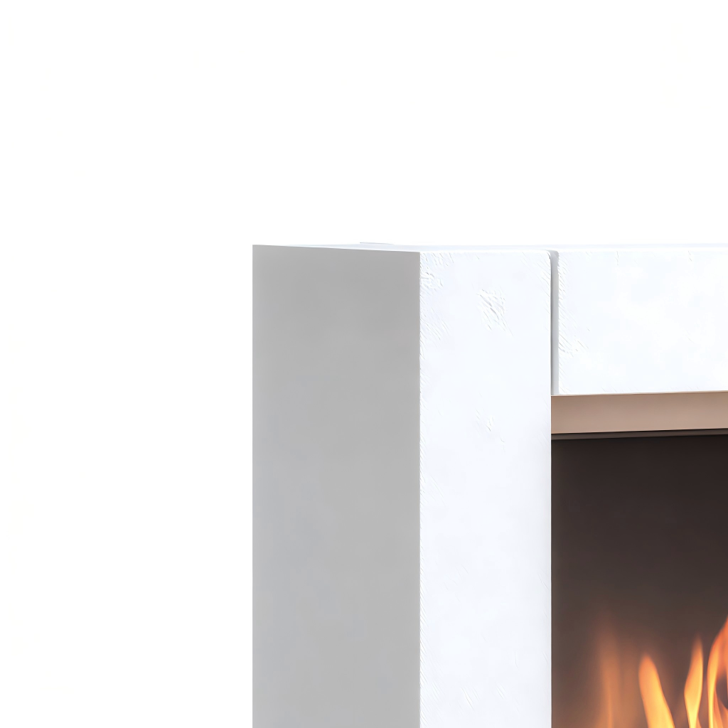 Cheminée au bioéthanol - structure moderne 78x28x92 cm - blanc/gris - design minimaliste