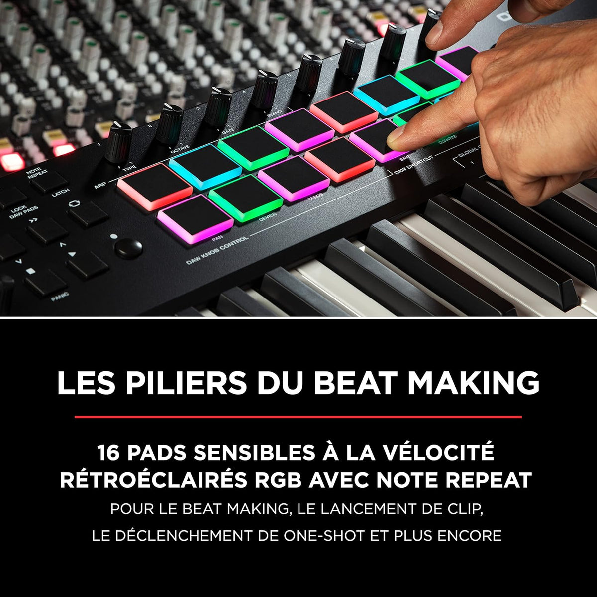 M-AUDIO Oxygen Pro 61 – Clavier maître USB-MIDI 61 touches avec pads, potentiomètres, boutons et faders assignables MIDI et pack de logiciels inclus
