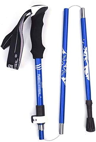 ZHCHAO Bâton de randonnée en Fibre de Carbone en Alliage d'aluminium léger bâton de Trekking Pliable Alpenstock Escalade Ski télescopique
