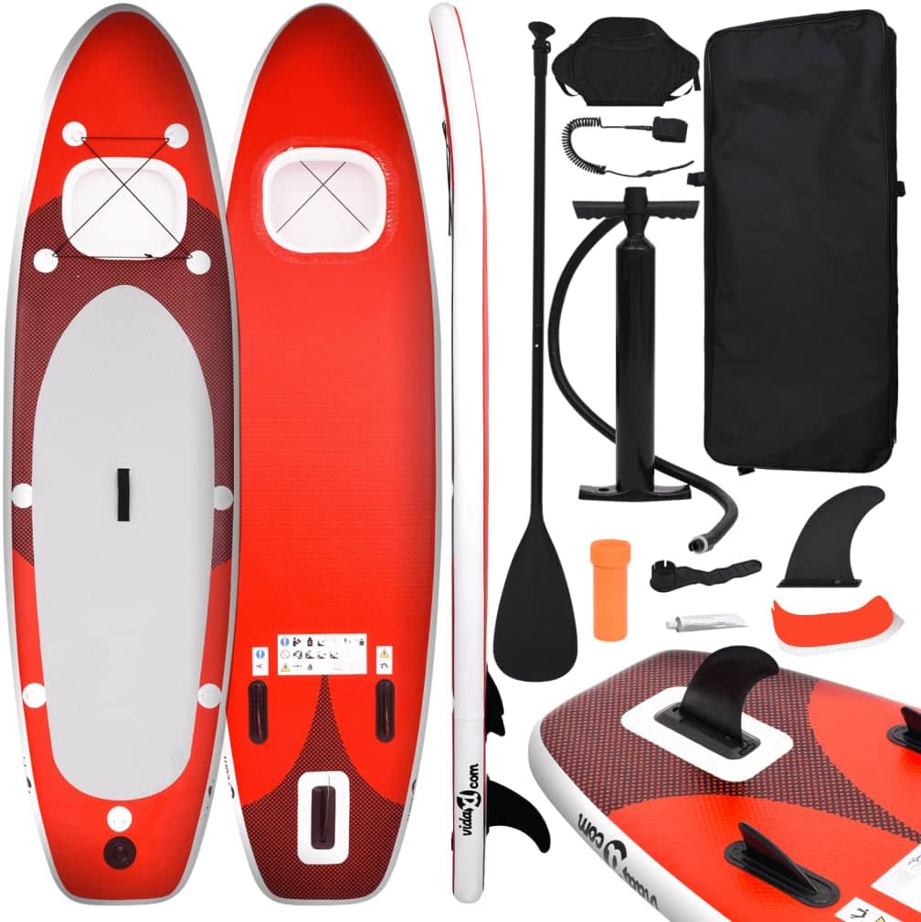 Home Outdoor AutresInflatable Stand Up Paddle Board Set Rouge 330x76x10 cm