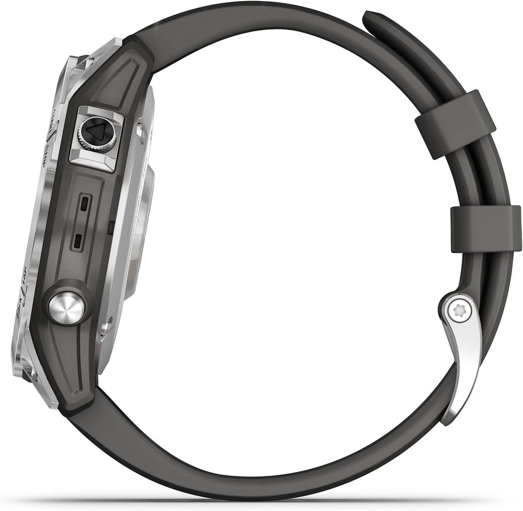 Fenix 7 - Montres GPS Multisports connectée Haute Performance - Silver avec Bracelet Gris - Boitier 47mm (Reconditionné)