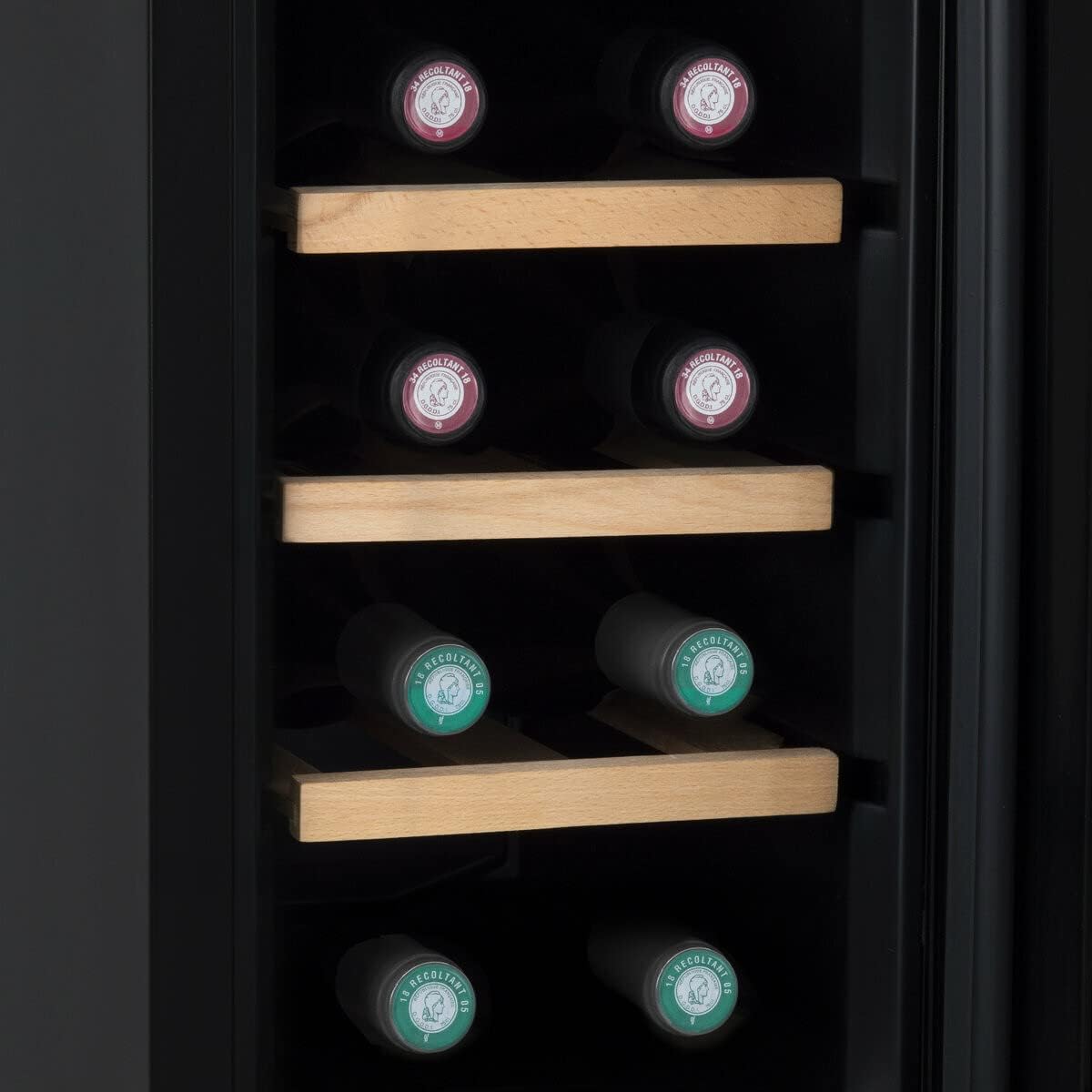 H.Koenig Cave à vin Réfrigérante Thermo Electrique 8 bouteilles de conservation AGE8 25L, Professionnelle Inox, multi température 11°C-18°C, Silencieuse, Eclairage intérieur, 3 Etagères