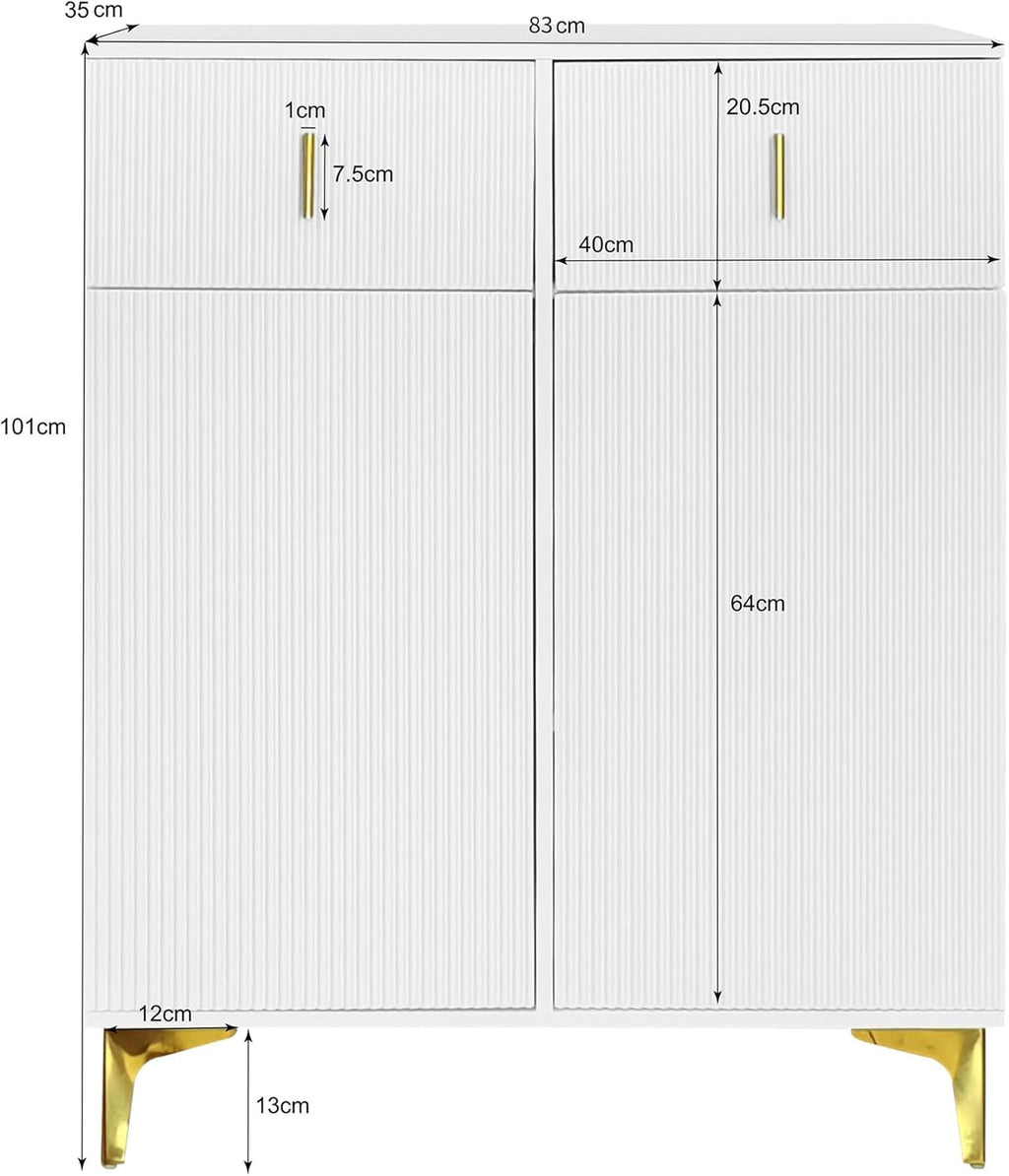 Merax Ensembles de Meubles pour Entrée, Moderne Meuble Entree Couloir avec Meuble à Chaussures et Coussins, Blanc