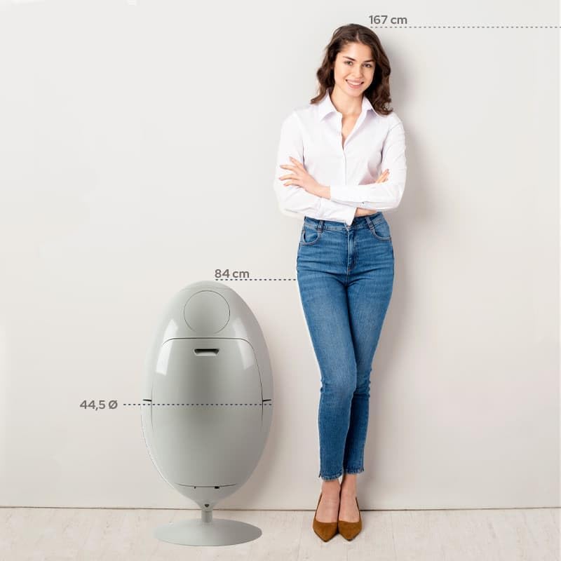 SoldiDesign Ovetto Poubelle de Recyclage 54L (3 x 18L), Système de tri sélectif, tri des déchets, 3 Compartiments, Poubelle Cuisine Blanc Amical Taille Unique