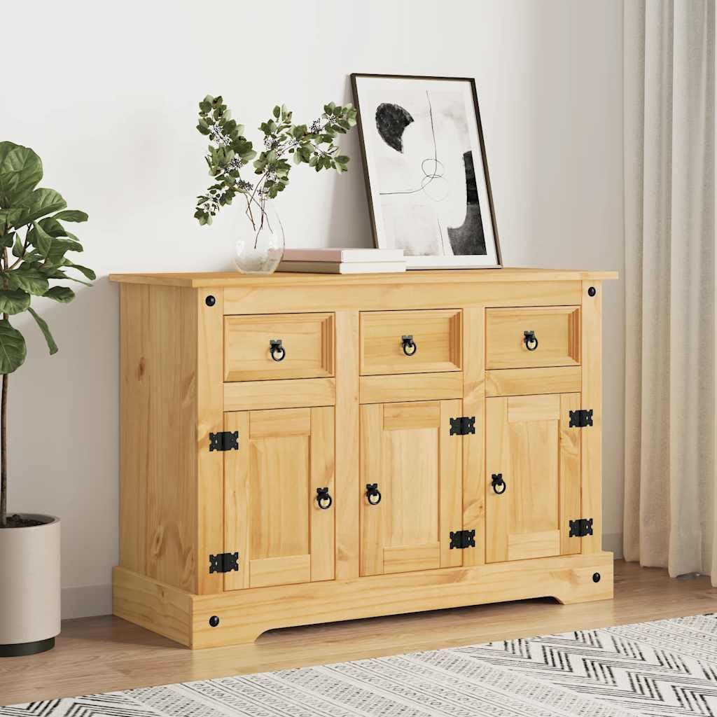 vidaXL Buffet « Corona » Marron 112 x 44 x 78 cm Bois Massif Pin Mexicain