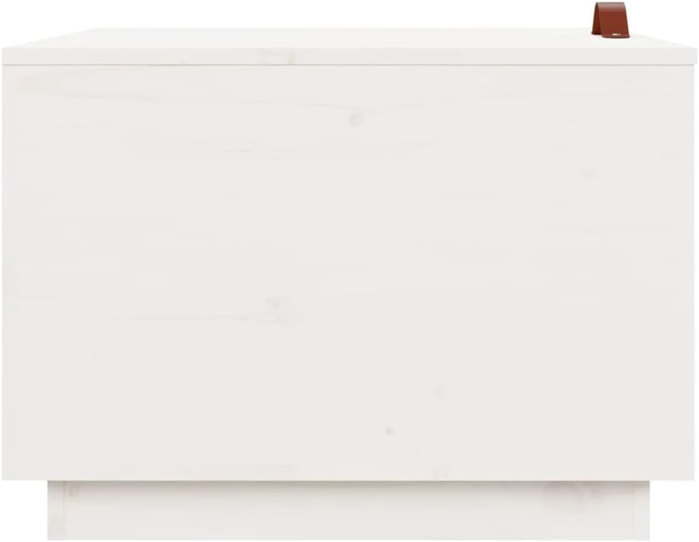 Foknhdi Lot de 3 caisses de rangement en bois de pin blanc 57 × 55 × 40/45 × 43 × 30/35 × 33 × 20 cm empilables avec poignée