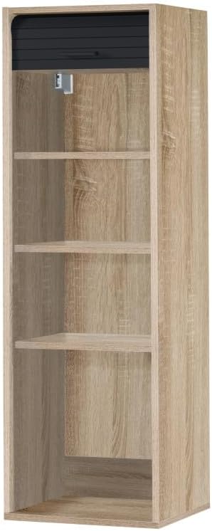 SIMMOB Meuble de Cuisine Haut Chêne Rideau Noir 4 Niches L 40 H 123.6 P 35 cm