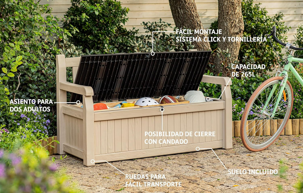 KETER Banc coffre extérieur EDEN BENCH - 265 litres