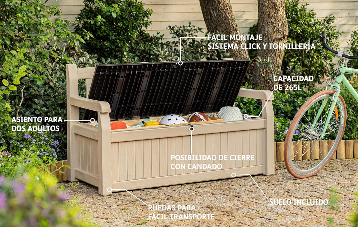 KETER Banc coffre extérieur EDEN BENCH - 265 litres