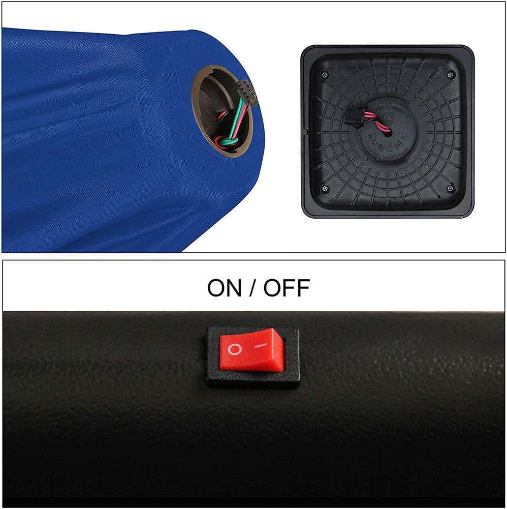 WSHA Parapluie d'extérieur avec lumières LED à énergie Solaire 9 pi. Parapluies de marché déportés avec Inclinaison et manivelle, Bleu