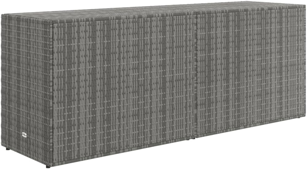 vidaXL Armoire de rangement en résine tressée pour jardin - Gris 198x55,5x80 cm
