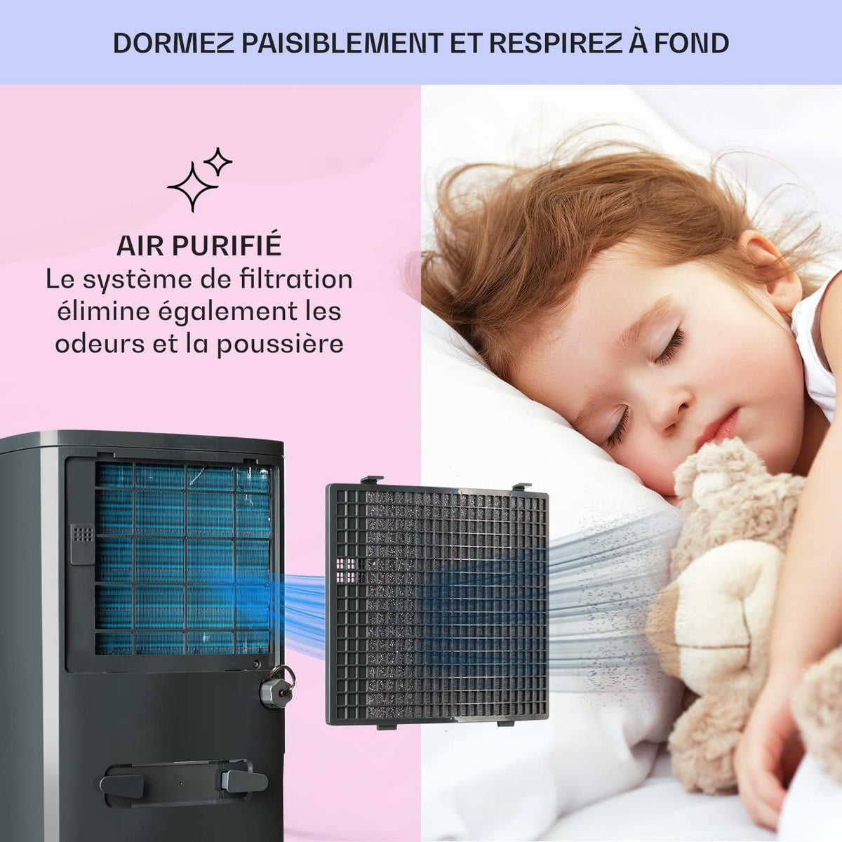 Klarstein Deshumidificateur d Air et Purificateur d'Air, Déshumidificateurs, Anti Humidité, Absorbeur d'Humidité et Séchage Vêtements, Desumidicateur d Air Electrique, Déshumidificateur Salle de Bain