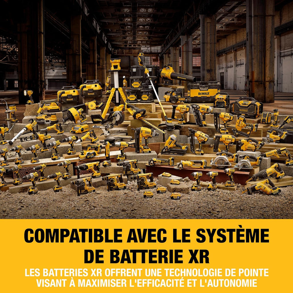 Pack 5 outils XR 18V, 1 perceuse-visseuse, 1 visseuse à chocs à 3 vitesses, 1 scie sauteuse, 1 scie circulaire, 1 lampe LED, 3 batteries 5Ah, 1 chargeur et 2 coffrets TSTAK, DCK551P3T-QW