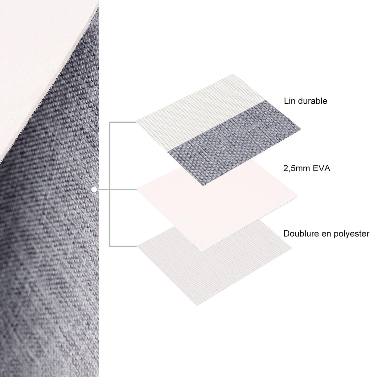MANGATA Boîte de Rangement en Tissu Tissé, Panier Pliable en Toile Pour Vêtements, Jouets et Étagères, Gris Froid (Jumbo, Lot de 1)