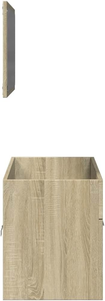 AJJHUUKI Ensemble de meubles de salle de bain - 2 pièces - En chêne Sonoma - Bois d'ingénierie